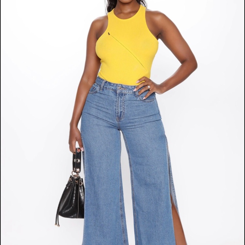 Yellow body suite